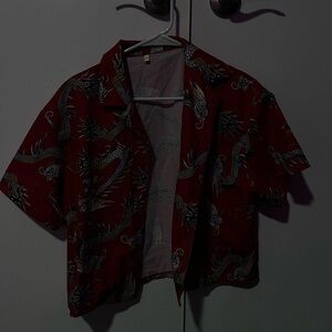 Red Dragon Print Shirt